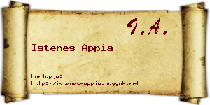 Istenes Appia névjegykártya